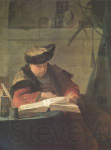 Jean Baptiste Simeon Chardin Le Souffleur(Portrait of Joseph Aved,the Painter,Known as A Chemist in His Laboratory) (mk05)